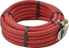 Alliance Hose & Rubber - 1/4" ID x 1/2" OD 25' Long Multipurpose Air Hose - MNPT x FNPT(Swivel) Ends, 200 Working psi, -40 to 190°F, 1/4" Fitting, Red - Exact Industrial Supply