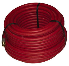 Alliance Hose & Rubber - 1" ID x 1-25/64" OD 100' Long Multipurpose Air Hose - MNPT x FNPT(Swivel) Ends, 300 Working psi, -40 to 190°F, 1" Fitting, Red - Exact Industrial Supply