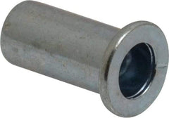 RivetKing - 1/4-20, 0.08 to 0.14" Grip, Steel Standard Rivet Nut - Zinc Plated, Drill Size Letter Q, Round Head - Exact Industrial Supply