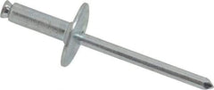 RivetKing - Size 8-18 Dome Head Steel Flush on Both Sides Blind Rivet - Steel Mandrel, 7/8" to 1-1/8" Grip, 5/8" Head Diam, 0.255" Min Hole Diam, 0.82" Length Under Head, 1/4" Body Diam - Exact Industrial Supply
