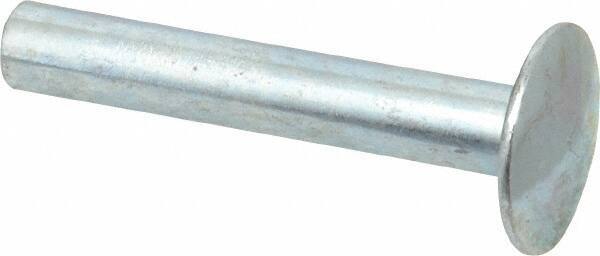 RivetKing - Size 8-30 Dome Head Steel Flush on Both Sides Blind Rivet - Steel Mandrel, 1-5/8" to 1-7/8" Grip, 5/8" Head Diam, 0.255" Min Hole Diam, 1.57" Length Under Head, 1/4" Body Diam - Exact Industrial Supply