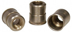 RivetKing - M5x0.80 Metric Coarse, Uncoated, Aluminum Knurled Rivet Nut Inserts - 0.02" to 0.13" Grip, 9/32" Drill Size - Exact Industrial Supply