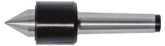 Interstate - MT5 Taper Shank Shank, 2.756" Head Diam, 3,000 Lb Capacity, Live Center - 3,400 Max RPM, 1.772" Point Diam, 1.85" Point Len, 3,000 Lb Max Workpc, Standard Point - Exact Industrial Supply