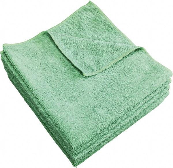 PRO-SOURCE - Dry Microfiber Wipes - Packet, 16" x 16" Sheet Size, Green - Exact Industrial Supply