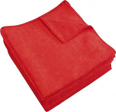 PRO-SOURCE - Dry Microfiber Wipes - Packet, 16" x 16" Sheet Size, Red - Exact Industrial Supply