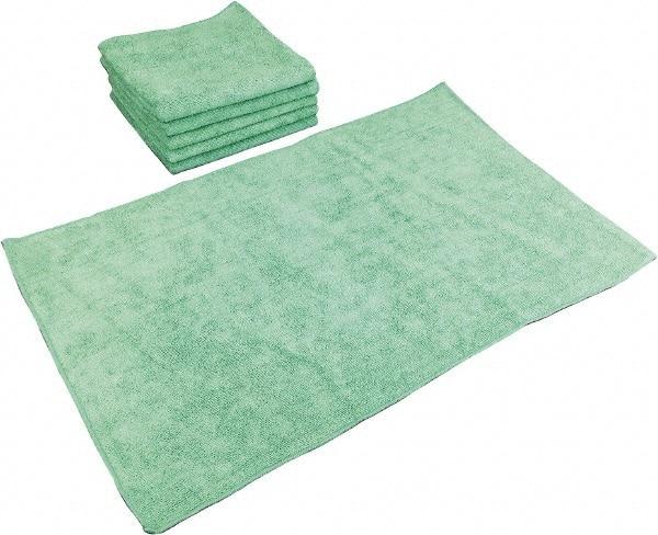 PRO-SOURCE - Reusable Microfiber Wipes - Packet, 16" x 27" Sheet Size, Green - Exact Industrial Supply