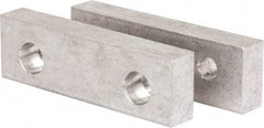 Gibraltar - 4-1/16" Wide x 1-1/4" High x 5/8" Thick, Flat/No Step Vise Jaw - Soft, Aluminum, Fixed Jaw, Compatible with 4" Vises - Exact Industrial Supply