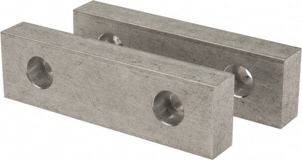 Gibraltar - 5-1/8" Wide x 1-1/2" High x 3/4" Thick, Flat/No Step Vise Jaw - Soft, Aluminum, Fixed Jaw, Compatible with 5" Vises - Exact Industrial Supply