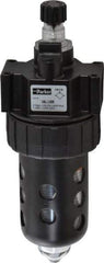 Parker - 1/4" NPT, 150 Max psi Intermediate Mist Lubricator - Polycarbonate Bowl with Sight Glass, Zinc Body, 40 CFM, 125°F Max Temp, 2.81" Wide x 7.82" High - Exact Industrial Supply