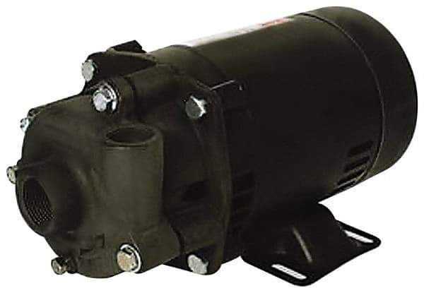 Pentair - ODP Motor, 115/208-230 Volt, 1 Phase, 1/2 HP, Cast Iron Straight Pump - 1-1/4 Inch Inlet, 1 Inch Outlet, 42 Max Head psi, Bronze Impeller, Cast Iron Shaft, Buna-N Seal, 42 Ft. Shut Off - Exact Industrial Supply