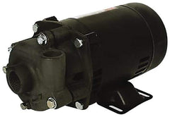 Pentair - ODP Motor, 115/208-230 Volt, 1 Phase, 3/4 HP, Cast Iron Straight Pump - 1 Inch Inlet, 3/4 Inch Outlet, 55 Max Head psi, Bronze Impeller, Cast Iron Shaft, Buna-N Seal, 55 Ft. Shut Off - Exact Industrial Supply