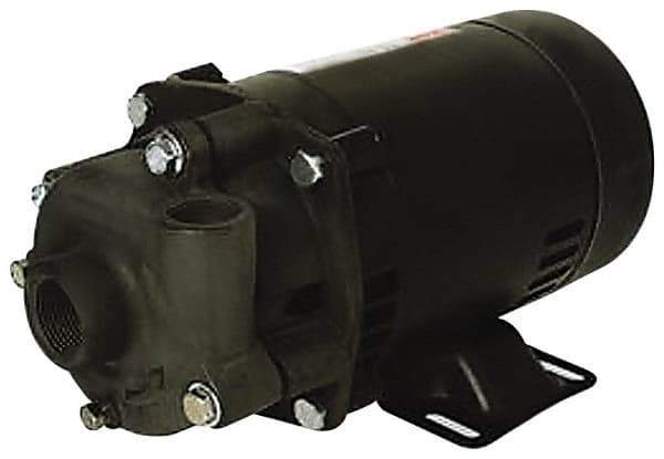 Pentair - ODP Motor, 115/208-230 Volt, 1 Phase, 1 HP, Cast Iron Straight Pump - 1-1/4 Inch Inlet, 1 Inch Outlet, 58 Max Head psi, Bronze Impeller, Cast Iron Shaft, Buna-N Seal, 58 Ft. Shut Off - Exact Industrial Supply