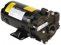 Pentair - ODP Motor, 208-230/460 Volt, 3 Phase, 1/2 HP, Cast Iron Straight Pump - 1-1/4 Inch Inlet, 1 Inch Outlet, 42 Max Head psi, Bronze Impeller, Cast Iron Shaft, Buna-N Seal, 42 Ft. Shut Off - Exact Industrial Supply