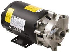 Pentair - ODP Motor, 208-230/460 Volt, 3 Phase, 1/2 HP, Stainless Steel Straight Pump - 1-1/4 Inch Inlet, 1 Inch Outlet, 42 Max Head psi, Stainless Steel Impeller, Viton Seal, 42 Ft. Shut Off - Exact Industrial Supply