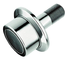 Accurate Bushing - 3-1/2" Roller Diam x 2" Width, 1-1/4" Stud Diam x 2-3/4" Length, Flanged Load Roller - Steel, 1-3/4" Thread Length, 1-1/4-12 Thread, 14,300 Lb Dynamic Cap, 16,000 Lb Static Cap - Exact Industrial Supply