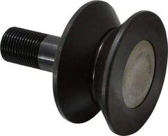 Accurate Bushing - 2-1/2" Roller Diam x 1-5/16" Width, 3/4" Stud Diam x 1-3/4" Length, V Guide Roller - Steel, 7/8" Thread Length, 3/4-16 Thread, 2,760 Lb Dynamic Cap, 1,100 Lb Static Cap - Exact Industrial Supply