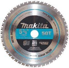 Makita - 5-3/8" Diam, 5/8" Arbor Hole Diam, 50 Tooth Wet & Dry Cut Saw Blade - Carbide-Tipped, General Purpose Action, Standard Round Arbor - Exact Industrial Supply