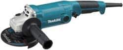 Makita - 5" Wheel Diam, 11,000 RPM, Corded Angle & Disc Grinder - 5/8-11 Spindle, 120 Volts, 10.5 Amps, Front Exhaust - Exact Industrial Supply