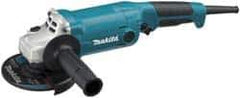 Makita - 5" Wheel Diam, 11,000 RPM, Corded Angle & Disc Grinder - 5/8-11 Spindle, 120 Volts, 10.5 Amps, Front Exhaust - Exact Industrial Supply