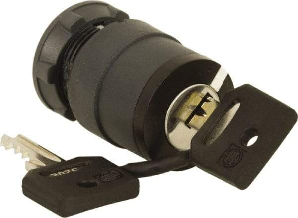 Schneider Electric - 22mm Mount Hole, 2 Position, Key Operated, Selector Switch Only - Black, Maintained (MA), Nonilluminated, Shock, Vibration and Water Resistant - Exact Industrial Supply