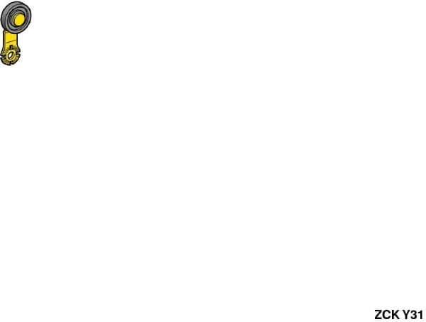 Telemecanique Sensors - 3-1/2 Inch Long, Limit Switch Roller Lever - Metal Roller, For Use with ZCKD05 - Exact Industrial Supply