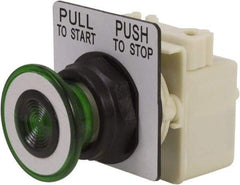 Schneider Electric - 30mm Mount Hole, Extended Straight, Pushbutton Switch Only - Green Pushbutton, Maintained (MA) - Exact Industrial Supply