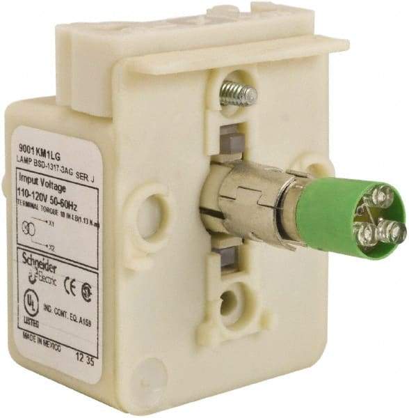 Schneider Electric - 110-120 VAC Green Lens LED Light Module - Exact Industrial Supply