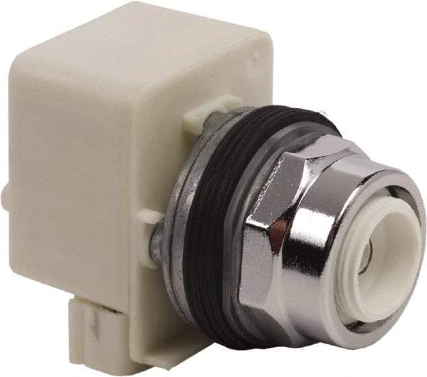 Schneider Electric - 1.18 Inch Mount Hole, Extended Straight, Pushbutton Switch Only - Round, Illuminated, Momentary (MO), Weatherproof, Dust and Oil Resistant - Exact Industrial Supply