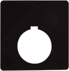 Schneider Electric - Square, Plastic Legend Plate - Blank - Black Background, White Letters, 1.2 Inch Hole Diameter, 2-1/2 Inch Square - Exact Industrial Supply