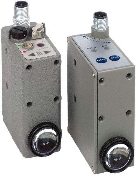 Telemecanique Sensors - 4 Pin M12 Connector, 9mm Nominal Distance, Shock and Vibration Resistant, Diffused Photoelectric Sensor - 12 to 24 VDC, 10 kHz, Zinc Alloy, 58mm Long x 31mm Wide x 82mm High - Exact Industrial Supply