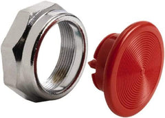 Schneider Electric - Extended Mushroom Head Pushbutton Switch 1-3/8" Snap-In Knob - Red, Round Button, Nonilluminated - Exact Industrial Supply