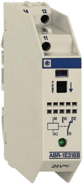 Schneider Electric - 32 and 36 Milliamp, NO/NC Configuration, Interface Relay Module - DIN Rail Mount, 23 to 104°F, 48 VAC/VDC - Exact Industrial Supply