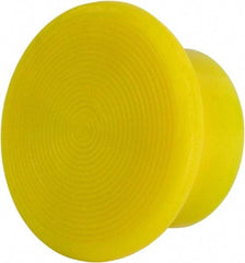 Schneider Electric - Extended Mushroom Head Pushbutton Switch Knob - Yellow, Round Button, Incandescent Lamp, Illuminated - Exact Industrial Supply