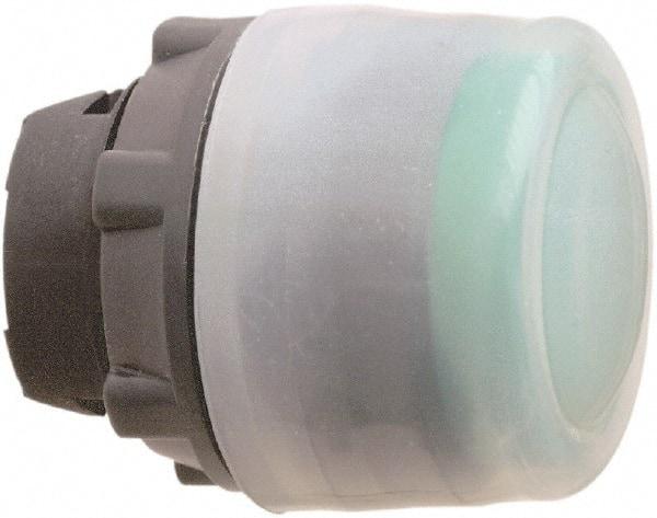 Schneider Electric - 22mm Mount Hole, Extended Straight, Pushbutton Switch Only - Round, Green Pushbutton, Nonilluminated, Momentary (MO) - Exact Industrial Supply