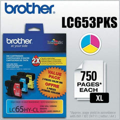 Brother - Cyan, Magenta & Yellow Ink Cartridge - Use with Brother MFC-5890CN, 5895CW, 6490CW, 6890CDW - Exact Industrial Supply