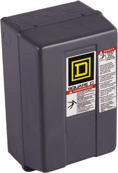 Square D - 1 NEMA Rated, 3 Pole, Electrically Held Lighting Contactor - 30 A (Tungsten), 208 VAC at 60 Hz - Exact Industrial Supply