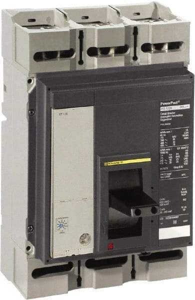 Square D - 800 Amp, 600 VAC, 3 Pole, Panel Mount Molded Case Circuit Breaker - Electronic Trip, Multiple Breaking Capacity Ratings, 3/0 AWG - Exact Industrial Supply