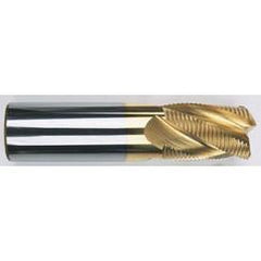 1/4" Dia. - 2-1/2 OAL - Chip Breaker-Solid CBD - TiCN-Single End Roughing End Mill - 4 FL - Exact Industrial Supply