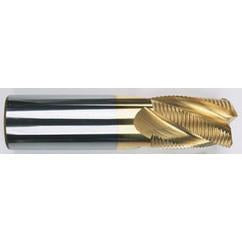 3/8" Dia. - 2-1/2" OAL - Chip Breaker-Solid CBD - TiCN-Single End Roughing End Mill - 4 FL - Exact Industrial Supply