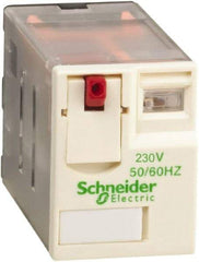 Schneider Electric - 3,000 VA Power Rating, Electromechanical Plug-in General Purpose Relay - 12 Amp at 250/277 VAC & 28 VDC, 6 Amp at 250 VAC & 28 VDC, 2CO, 230 VAC at 50/60 Hz - Exact Industrial Supply