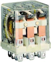 Square D - 1/2 hp at 120 Volt & 3/4 hp at 240 Volt, Electromechanical Plug-in General Purpose Relay - 10 Amp at 250 VAC, 3PDT, 120 VAC at 50/60 Hz - Exact Industrial Supply