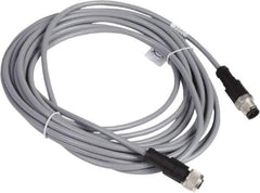 Telemecanique Sensors - 3 Amp, M12 4 Pin Female Straight (End 2), M12 4 Pin Male Straight (End 1) Jumper Cable Sensor and Receptacle - 250 VAC, 300 VDC, 5m Cable Length, IP65 Ingress Rating - Exact Industrial Supply