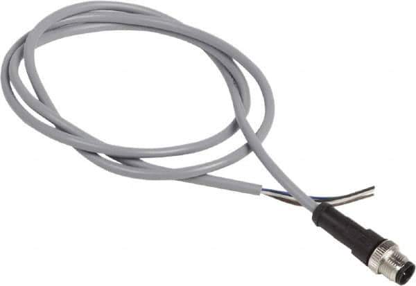 Telemecanique Sensors - 3 Amp, M12 4 Pin Male Straight Cordset Sensor and Receptacle - 250 VAC, 300 VDC, 1m Cable Length, IP67 Ingress Rating - Exact Industrial Supply