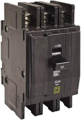 Square D - 30 Amp, 240 VAC, 3 Pole, Panel Mount Miniature Circuit Breaker - 14-2 AWG - Exact Industrial Supply