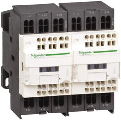 Schneider Electric - 3 Pole, 120 Coil VAC at 50/60 Hz, 9 Amp at 440 VAC, Reversible IEC Contactor - 1 Phase hp: 0.5 at 115 VAC, 1 at 230/240 VAC, 3 Phase hp: 2 at 200/208 VAC, 2 at 230/240 VAC, 5 at 460/480 VAC, 7.5 at 575/600 VAC - Exact Industrial Supply