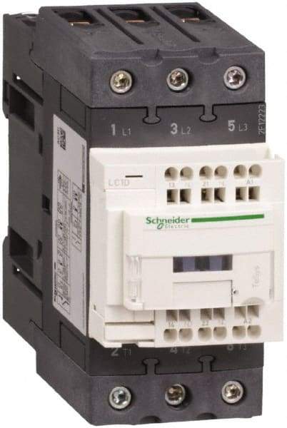 Schneider Electric - 3 Pole, 115 Coil VAC at 50/60 Hz, 40 Amp at 440 VAC, Nonreversible IEC Contactor - CCC, CSA, CSA C22.2 No. 14, EN/IEC 60947-4-1, EN/IEC 60947-5-1, GOST, RoHS Compliant, UL 508, UL Listed - Exact Industrial Supply