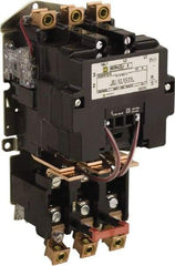 Square D - 440 Coil VAC at 50 Hz, 480 Coil VAC at 60 Hz, 90 Amp, NEMA Size 3, Nonreversible Open Enclosure NEMA Motor Starter - 3 Phase hp: 25 at 200 VAC, 30 at 230 VAC, 50 at 460 VAC, 50 at 575 VAC - Exact Industrial Supply