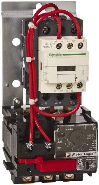 Schneider Electric - 120 Coil VAC, 9 Amp, Nonreversible Open Enclosure NEMA Motor Starter - 3 Phase hp: 1-1/2 at 200 VAC, 1-1/2 at 230 VAC, 2 at 460 VAC, 2 at 575 VAC - Exact Industrial Supply