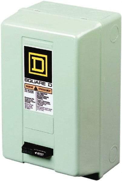 Square D - 3 Pole, 220 Coil VAC at 50 Hz, 240 Coil VAC at 60 Hz, 90 Amp NEMA Contactor - NEMA 1 Enclosure, 50 Hz at 220 VAC and 60 Hz at 240 VAC - Exact Industrial Supply