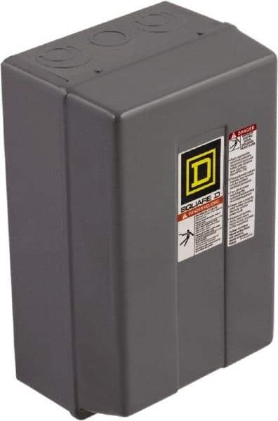 Square D - 1 NEMA Rated, 3 Pole, Electrically Held Lighting Contactor - 60 A (Tungsten), 110 VAC at 50 Hz, 120 VAC at 60 Hz - Exact Industrial Supply